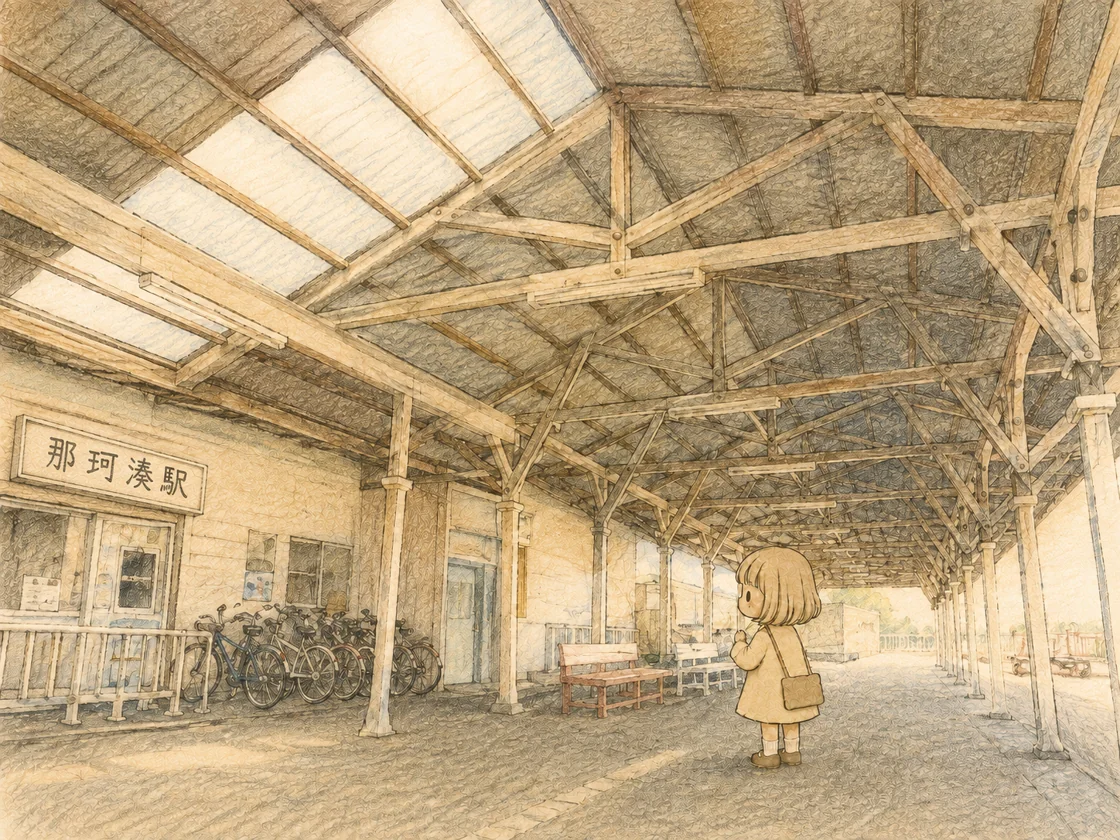 ひたちなか市の旅日記の挿絵